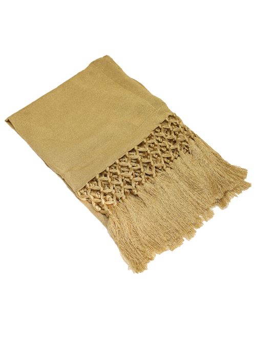 scialle con frange in lurex oro Art Tricot | SCIALLELUREXOROORO